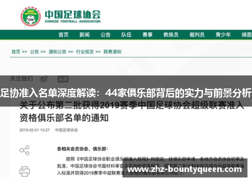 足协准入名单深度解读：44家俱乐部背后的实力与前景分析