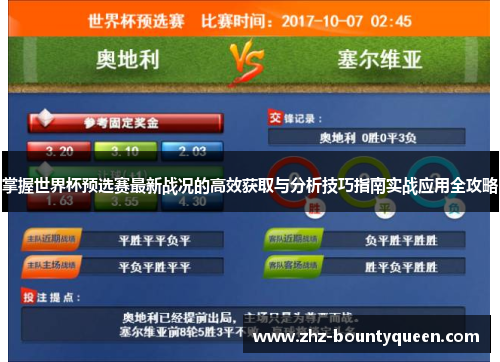 掌握世界杯预选赛最新战况的高效获取与分析技巧指南实战应用全攻略 掌握世界杯预选赛最新战况的高效获取与分析技巧指南实战应用全攻略